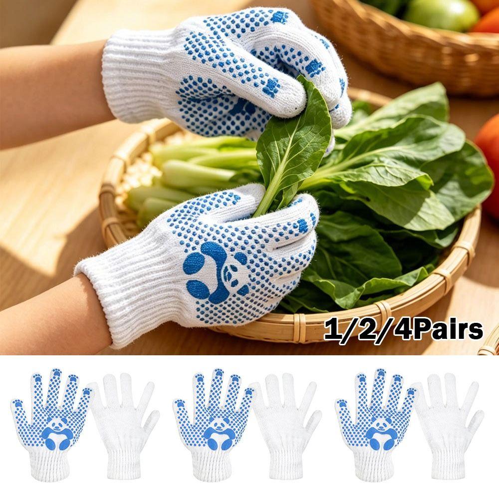 1/2/4Pairs Anti Skid Kids Gardening Gloves Hand Protection Mittens Household Cleaning