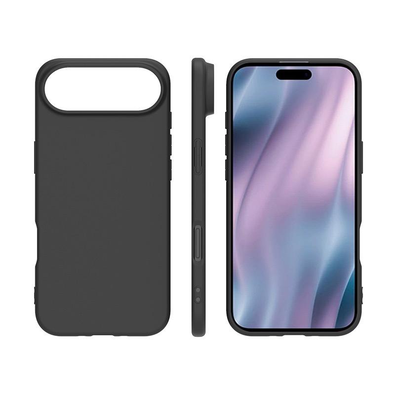For iPhone 17 Air Case Soft Matte Back TPU Black Phone Cover ,Large Cutout
