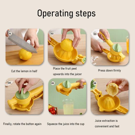 Manual Citrus Juicer with Long Handle BPA-Free Fruit Press for Lemon