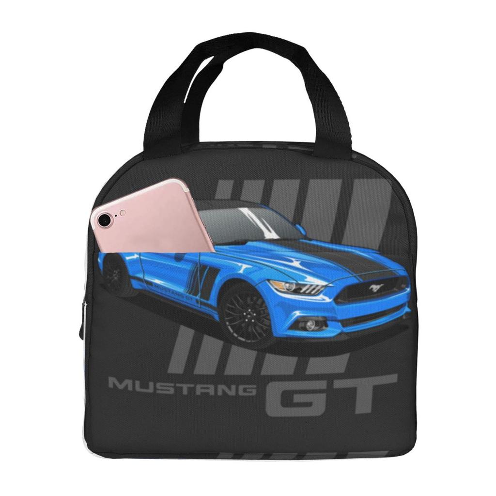 Bolsa de Almuerzo Aislada Mustang GT para Mujeres, Enfriador de Oficina, Fiambrera Térmica, Bolso Tote, Contenedor Portátil para Almuerzos