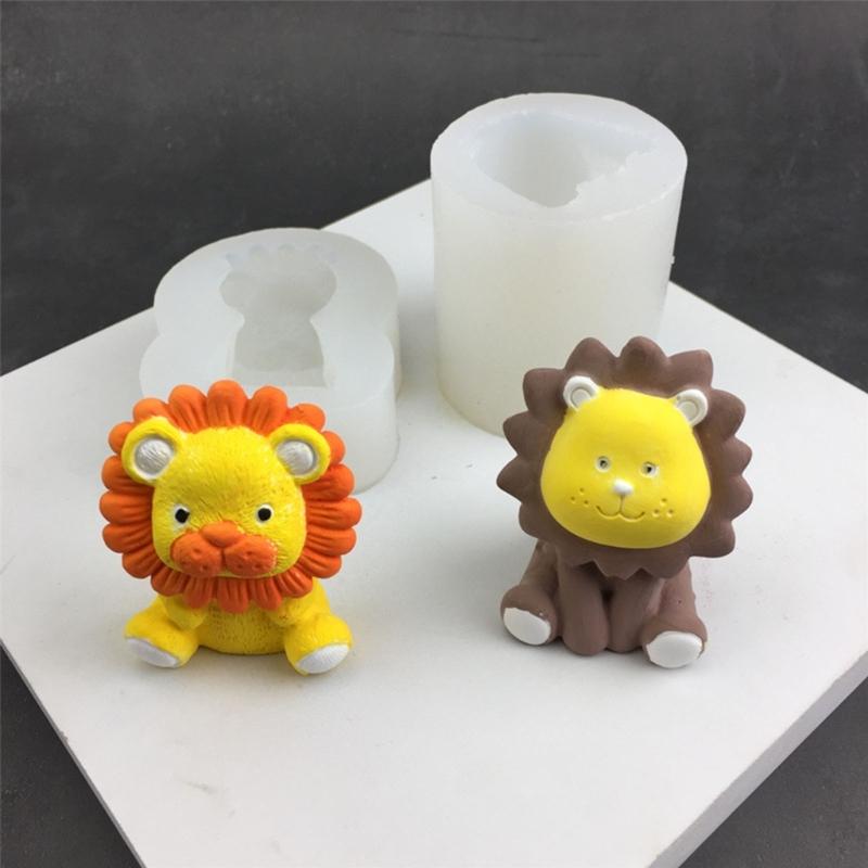3D Animal Shape Silicone Mold Candle Resin Making Tool DIY Candle Moulds Lion Ornaments Home Decorations Supplies