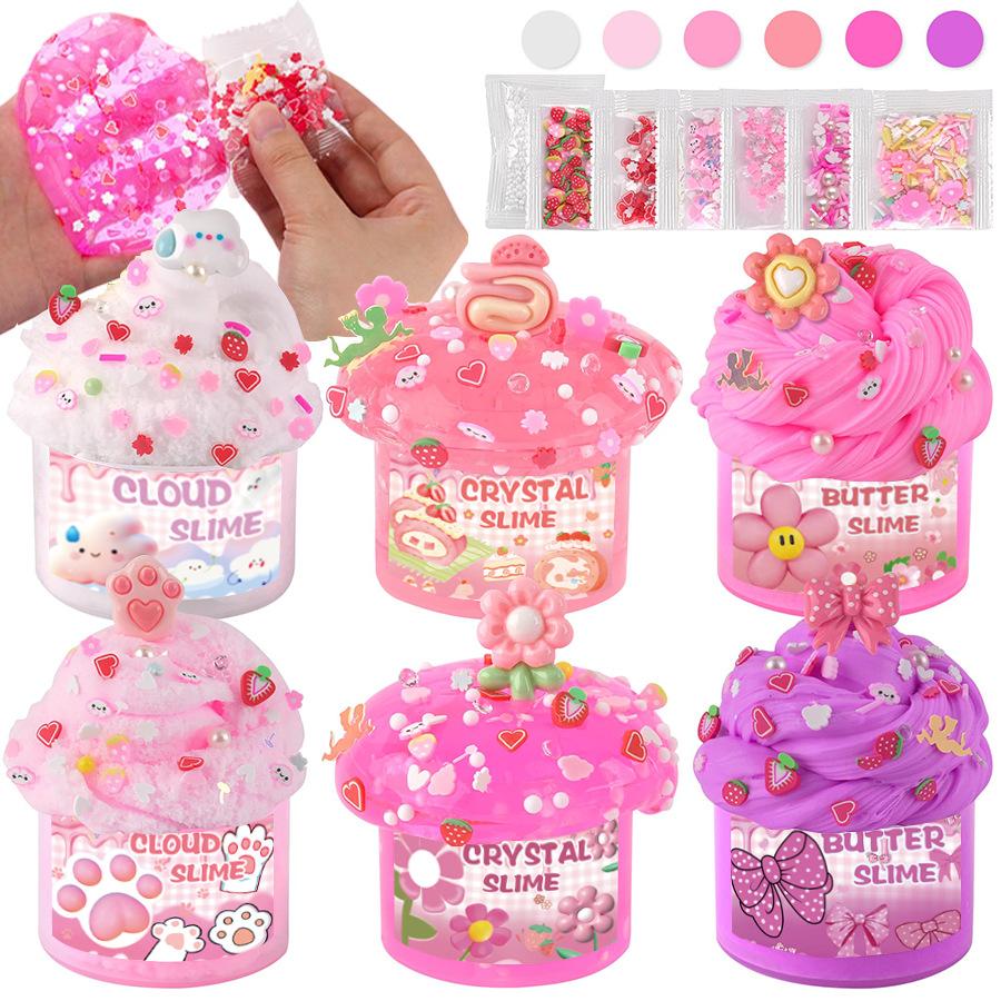70ml DIY Kristal Slijm IJsbeker Kit Verzachtende Stressverlichting Dessert Handgemaakt Speelgoed voor Meisjes