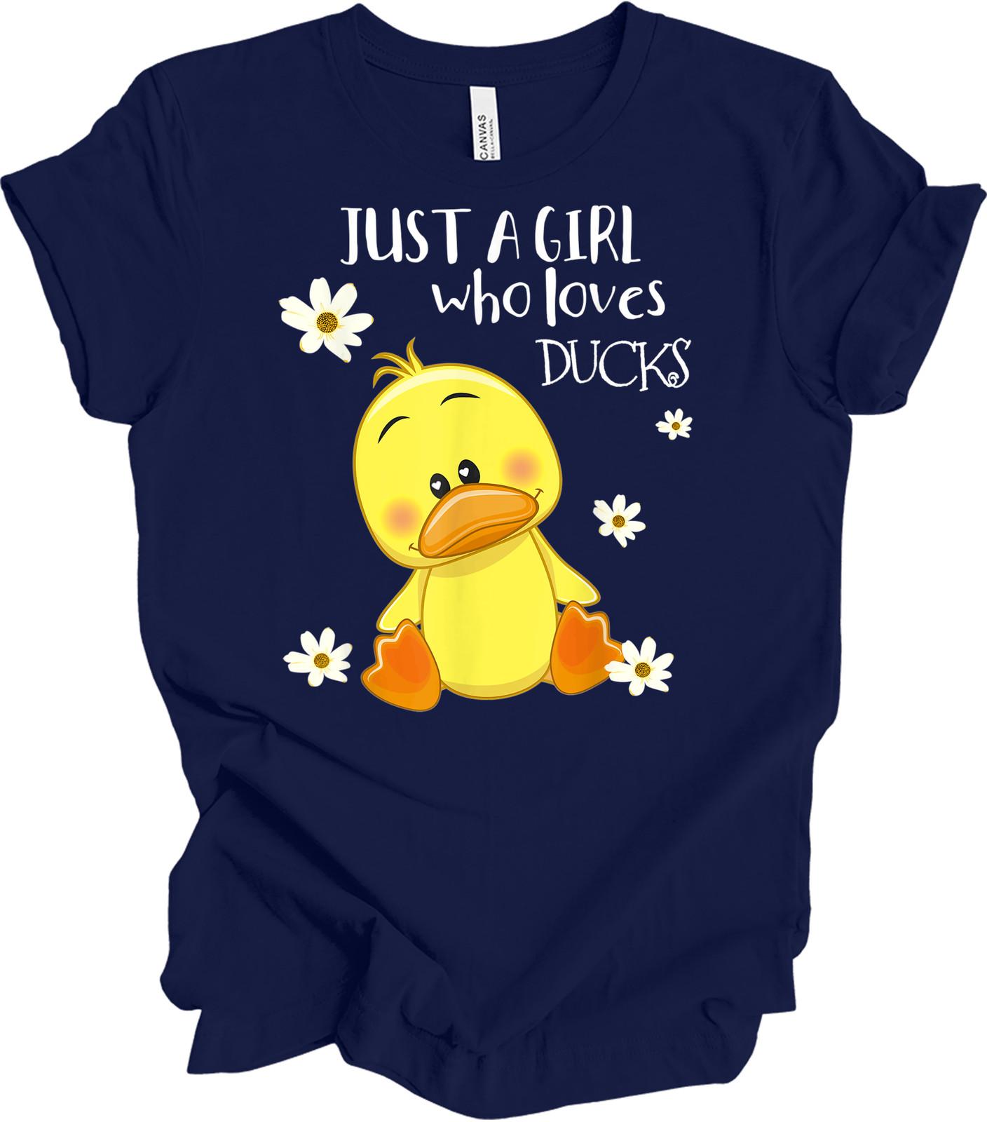 Just A Girl Who Loves Ducks Cute T-Shirt for Duck Lovers XL