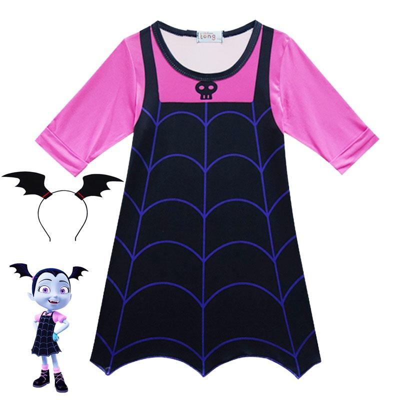 Cartoon Girls Vampirina One Piece Sweat Dress Holiday Party Cosplay Costume
