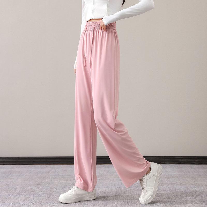 Women's 2024 Summer Sportswear Set: Sun Protection Ice Silk Wide-Leg Pants & Yoga Suit for Outdoor Hiking and Climbing