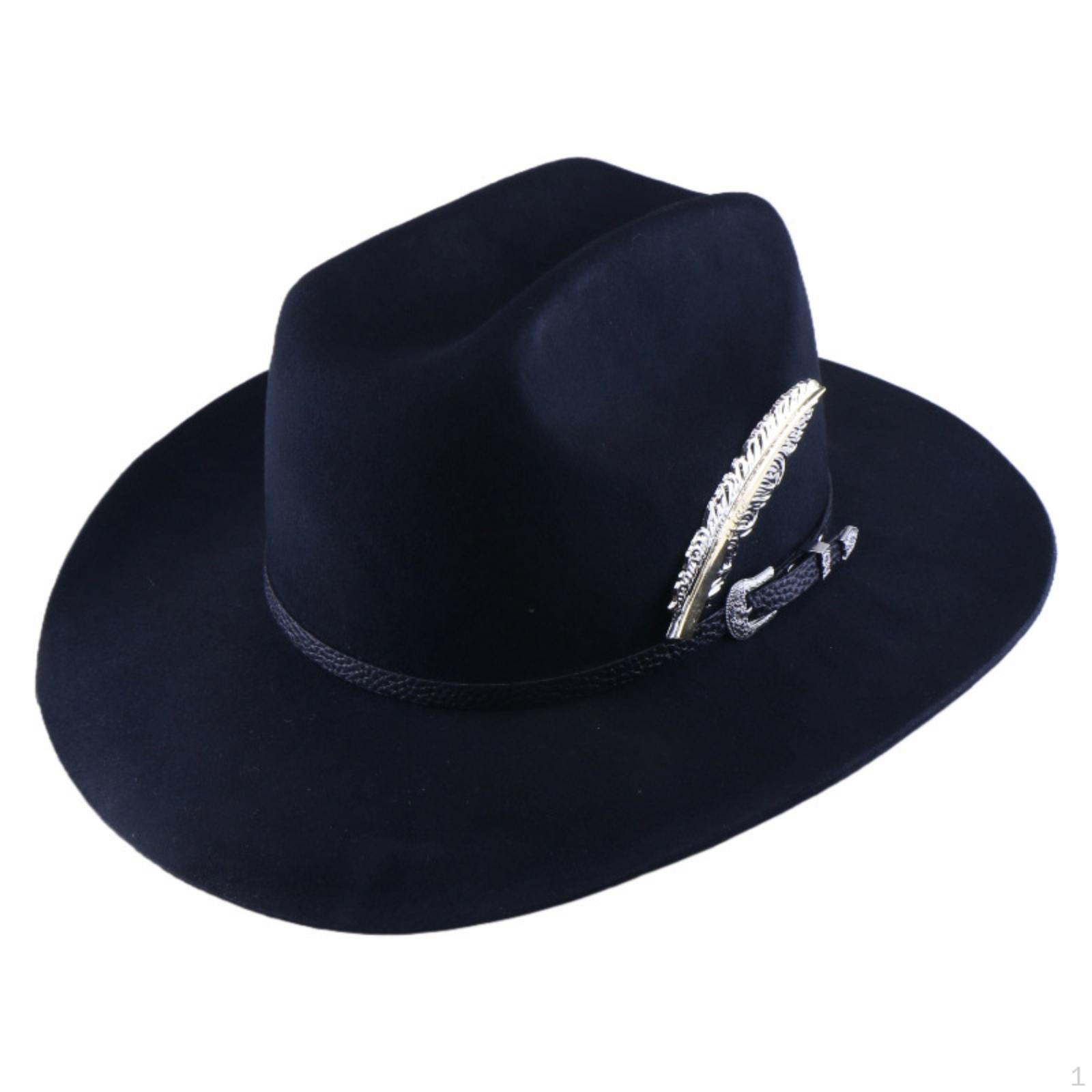 Wool Hat Wide Brim with Feather
