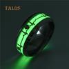 Electrocardiogram Stainless Steel Glow In The Dark Heart Rate Couple Finger Ring