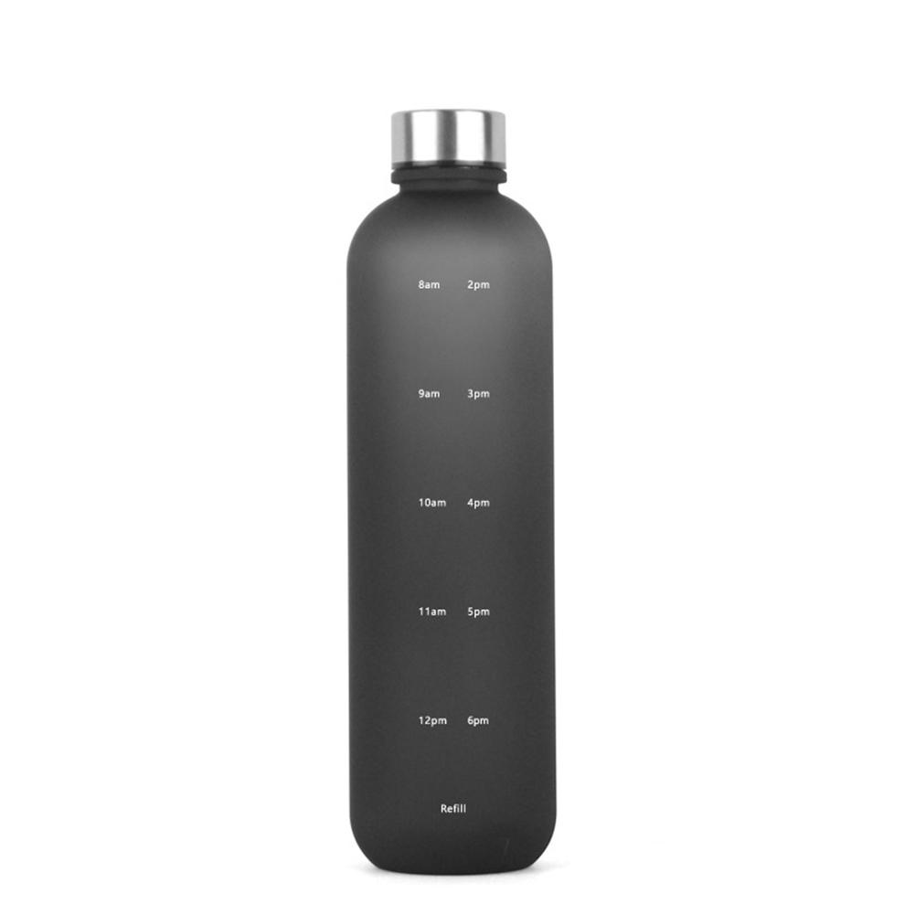 1000 ml Weltraumbecher mit Zeitmarkierung, tragbare Outdoor-Sportflasche, mattierte Farbverlauf-Tasse