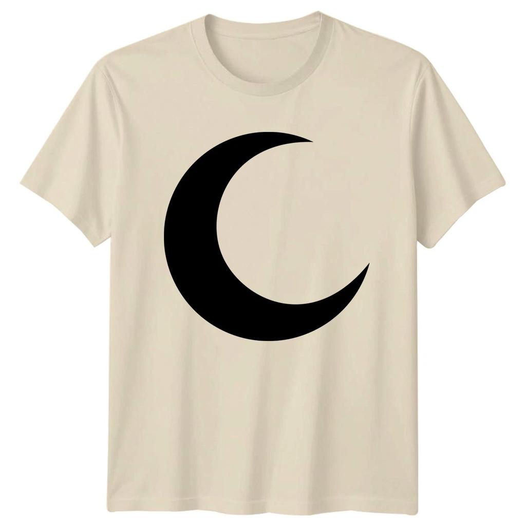 Minimalist Celestial Design Simple Black T-Shirt Crescent Moon Astronomy