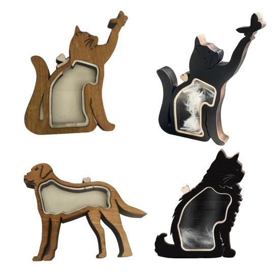 Cat Hair Keepsake Box Wooden Dog Hair Storage Box Pet