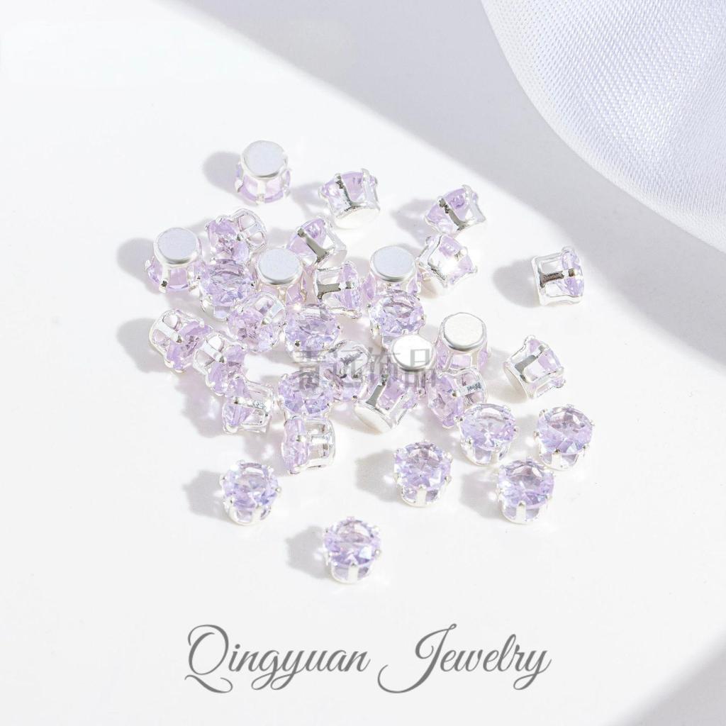 Round Claw Zircon Crystal DIY Jewelry Accessories for Bracelets, Necklaces, Wedding Dresses, and Dance Costumes