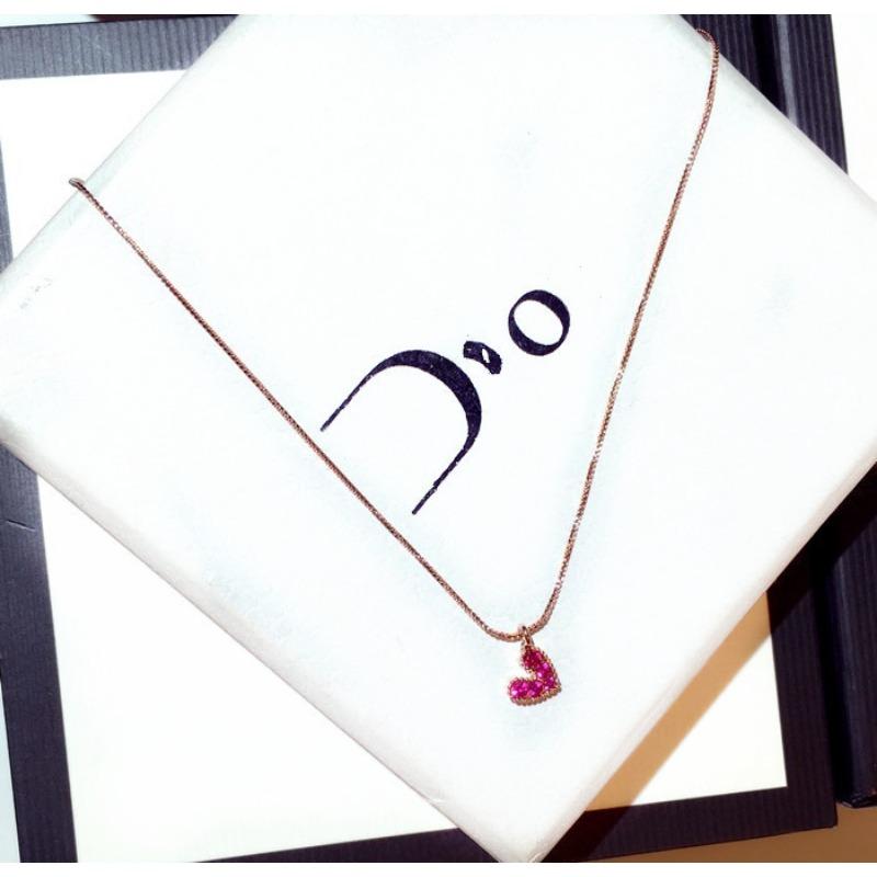 

Корейское изысканное маленькое красное сердечко для женщин, цепочка с подвеской в форме сердца Little Love на ключицу