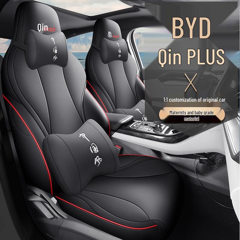 BYD Qin Plus DMI Seat Covers: Full Wrap, 24 & 23 Models, Four Season Compatible, Plus/EV Car Seat Cushions.