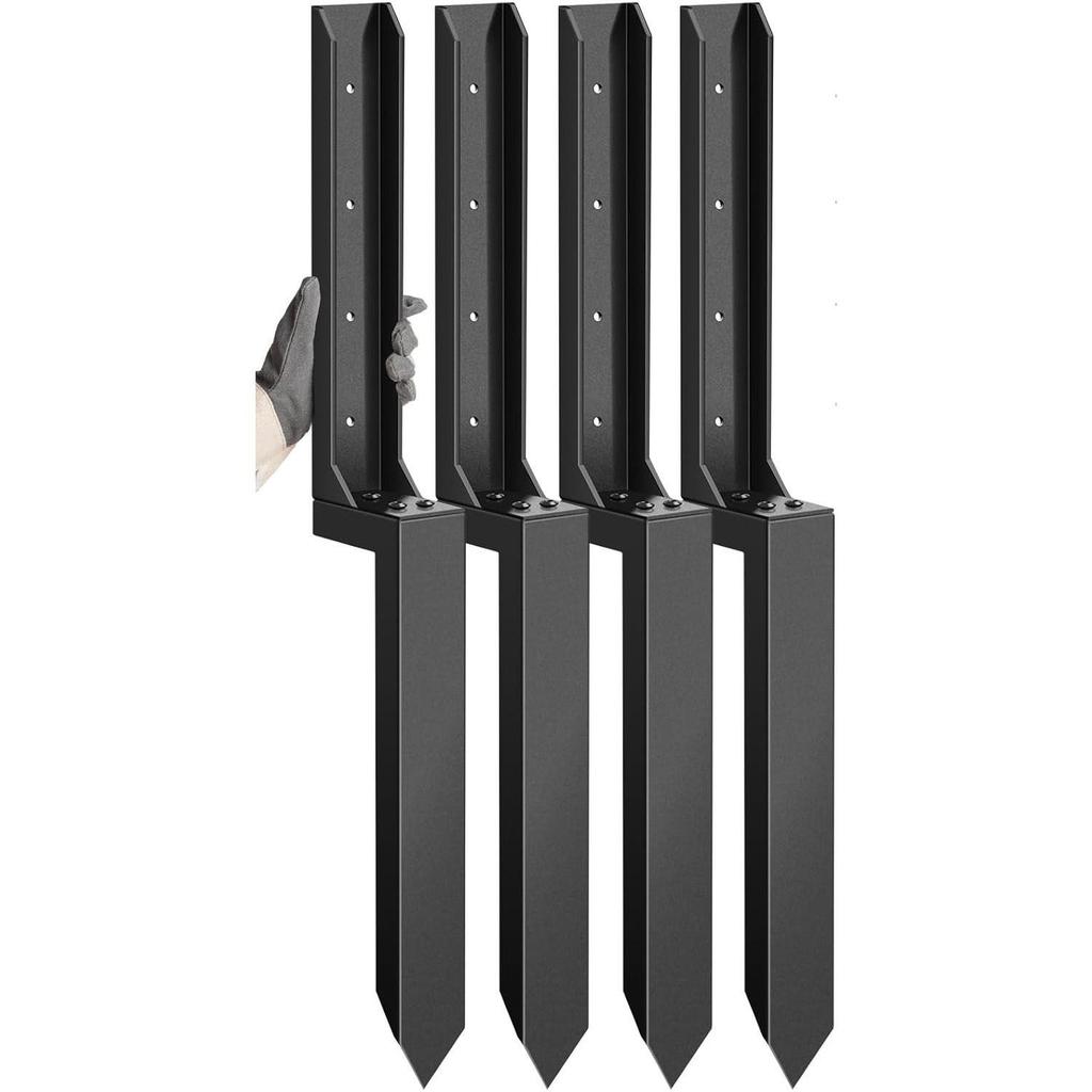 Heavy-Duty Ground Anchors: Inclined Wooden Stake Fence Repair & Thickened Metal Hardware Tools
