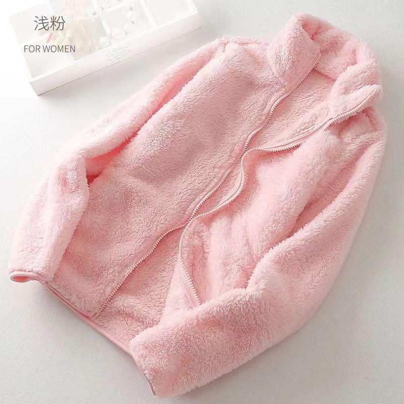 Fleece Jacket Women's Double-sided Fleece Clothes Autumn and Winter Large Size Warm Thickened Warm Coral Fleece Loose Coat