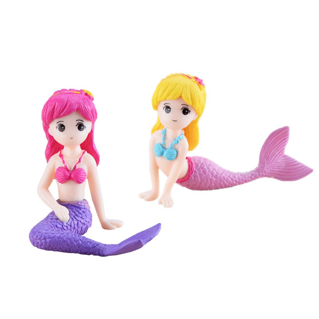 Mermaid Ornament Cartoon DIY Decor Miniature Lovely Water Scope Crafts Fish Tank Sculpture Adorable Aquarium Doll for Household