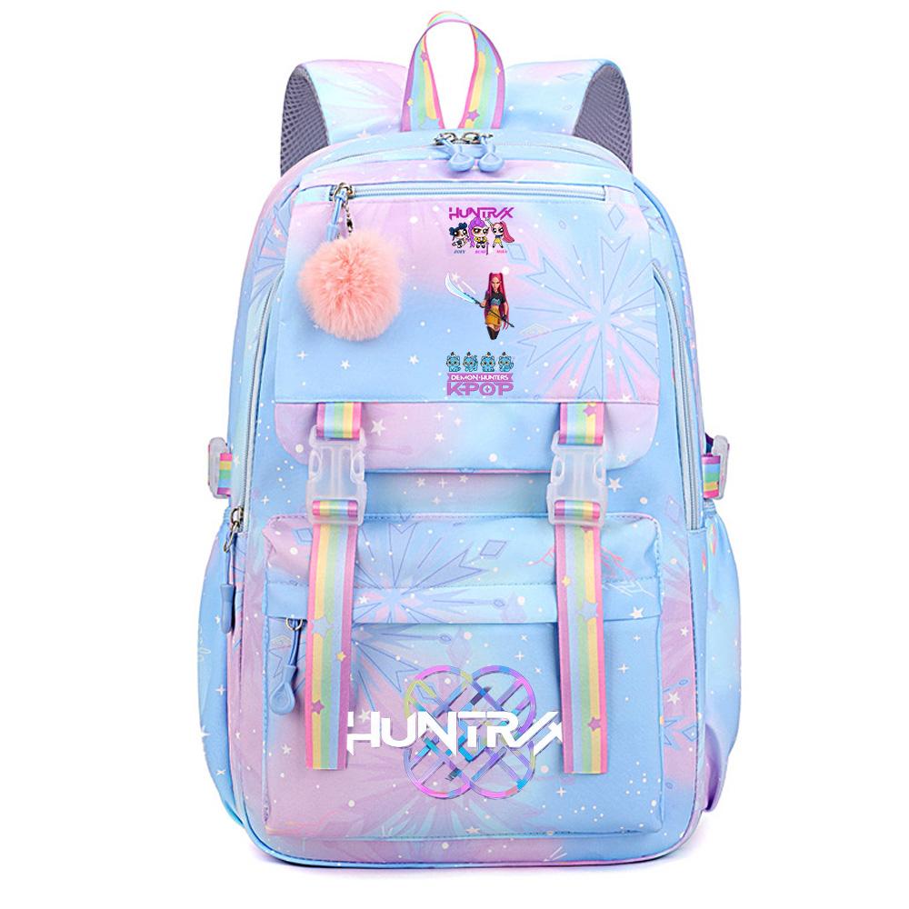 Anime Demon Hunters Printed Large Capacity Waterproof Backpack Teenger Student Schoolbag Bookbag Travel Bag