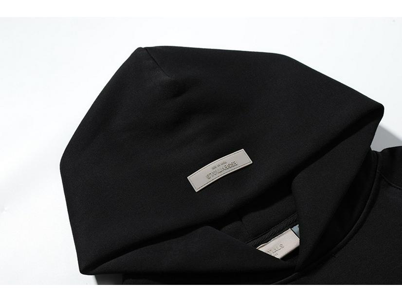 Felpa con cappuccio ESSENTIALS 1977 Lettere Floccate a Doppia Linea per Uomo e Donna