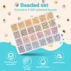 2160Pcs Spacer Beads Set Assorted Spacer Bracelet Beads Glossy Jewelry Making Beads 4 Colors Jewelry Beads Bracelet Beads Kit
