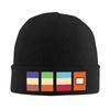 Stripes Blocks Patterns Colorful Design Unisex Women Unisex Knitted Hat Beanie Pullover Cap Winter Thermal Warm Christmas Outd