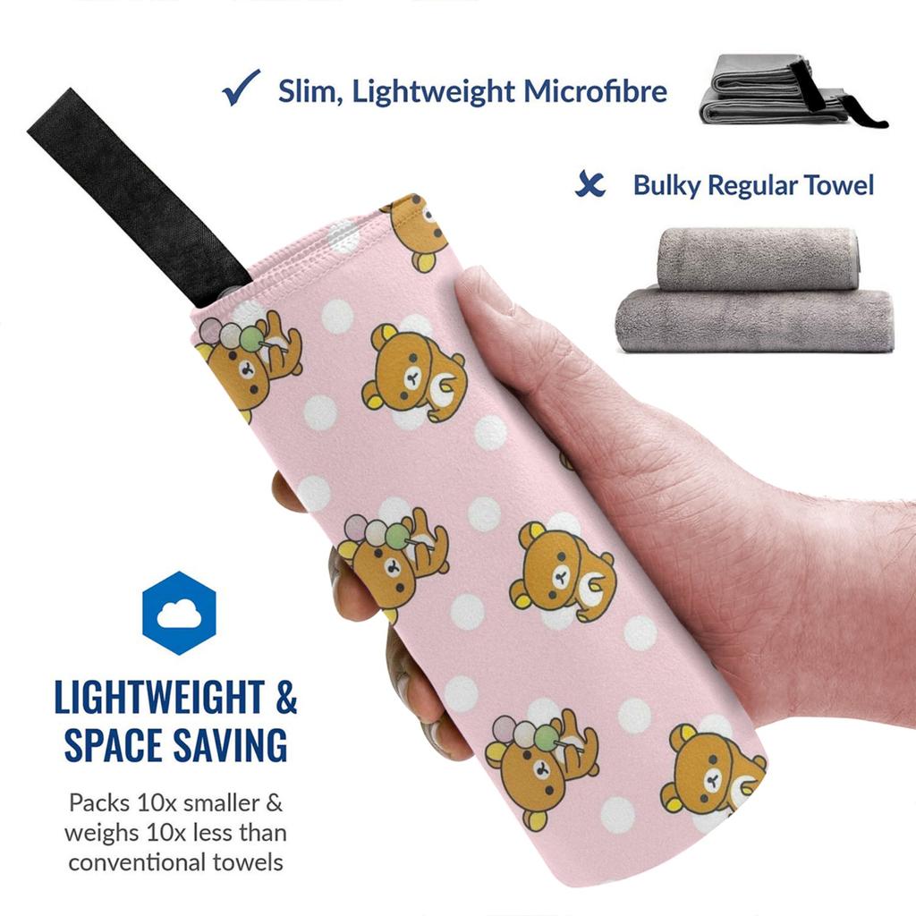 Lazy Bear Rilakkuma Beach Towel Soft Microfiber Quick Dry Absorbent Quick Towels For Swimming
