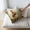 1 Pc Easter Day Pillow Cover Garden Rabbit Pattern Living Room Sofa Cushion Cover Farmhouse Home Room Decoration Holiday Gift