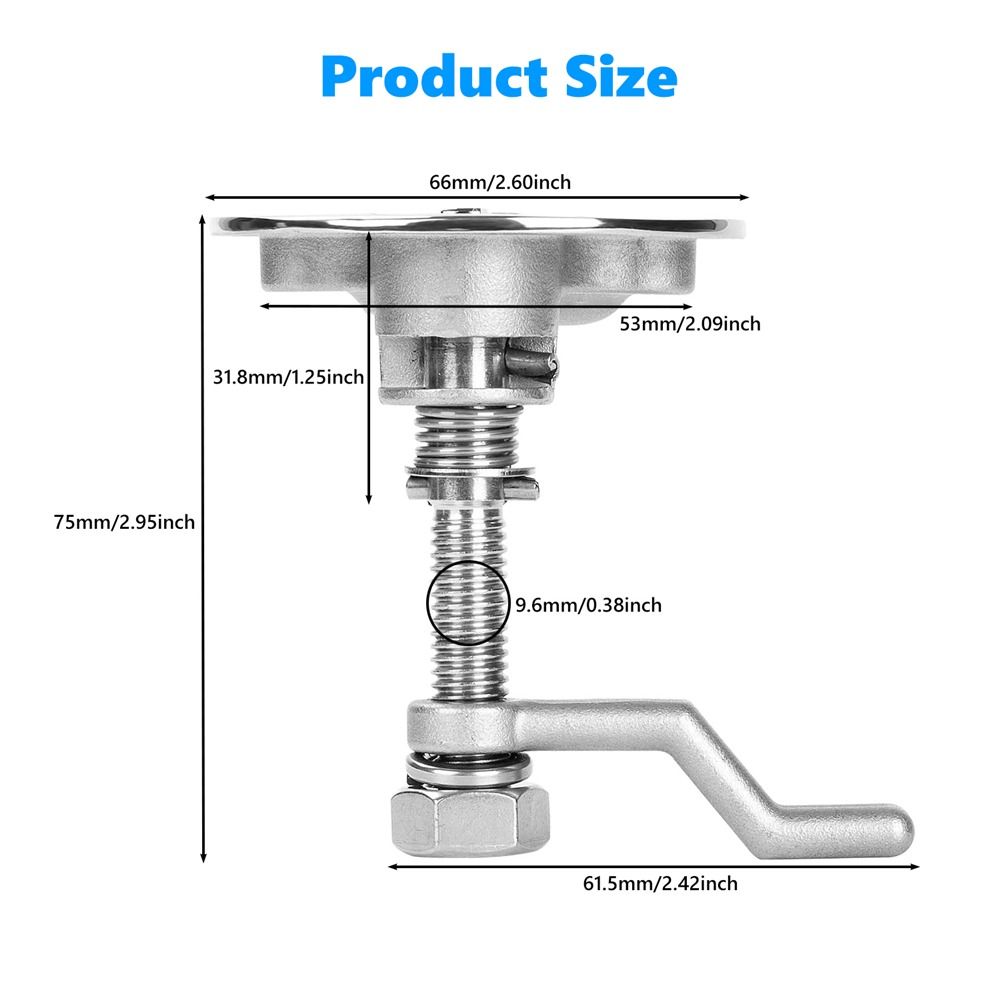 with Back Plate and Screw Boat Hatch Latches 316 Stainless Steel Boat Deck Hardware