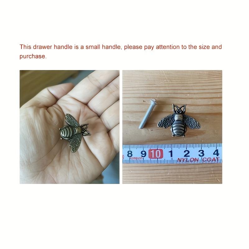 6pcs Vintage Bee Cabinet Handles Zinc Alloy Metal Drawer Pulls Antique Polished Furniture Knobs Retro Beehive Style Bar-Shape Hardware for Home Decor