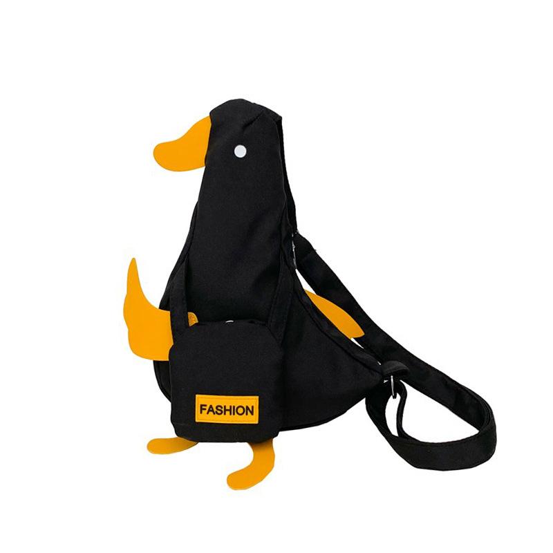 Cute Duck Funny Backpack Chest Bag Canvas Bag Versatile New Mobile Phone Messenger Bag Student Shoulder Fanny Pack