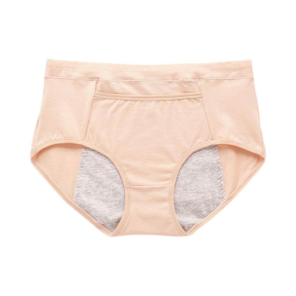 Women's Pocket High Waist Breathable Physiological Plus Size Underwear Menstrual Hygiene Pants