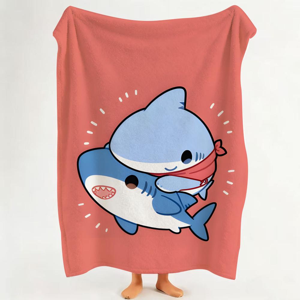 Toy S Shark S Stuffed A Animal Throw Flannel Throw Blanket Suitable for Sofa Living Room Bedroom