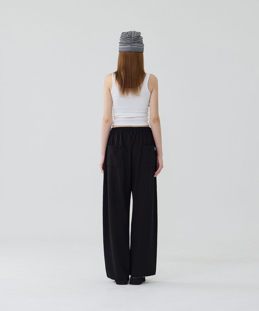 Une Light Cotton Wide Sweatpants_Black