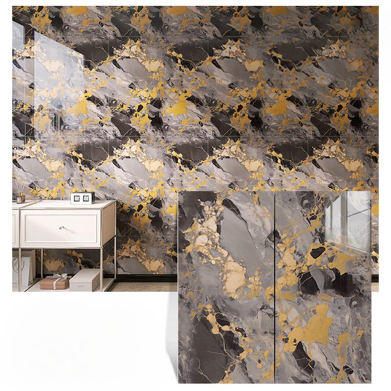 600mm×300mm Marmor Kjøkken Oljebestandig Film Komfyr Vanntett Fuktsikker Selvklebende Tapet Benkeplate Skap Renovering Fliseklistremerke