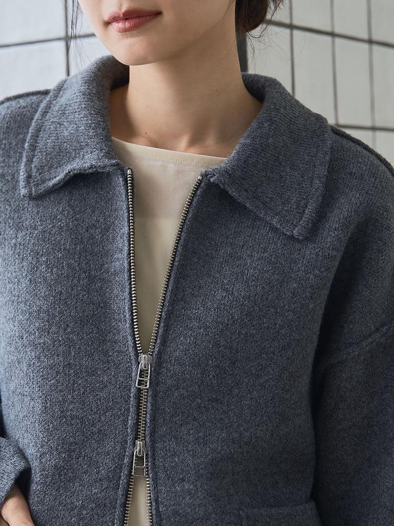 Cohen Strickjacke mit Kragen und Doppelreißverschluss 76376000009 1900 DK.GRAY(19) KOSTENLOS