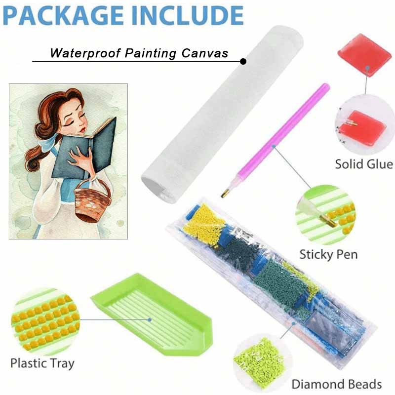 Disney Diamond Painting Kit Belle Reading Book 5D Diamond Art Home Decor Creative Handmade Gift