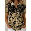 Damen Hemd Kurzarm Hemd Knopfleiste Bluse Floral Bedruckt Täglich Lässig Kragen Regulär Oberteile Täglich Sommer Frühling
