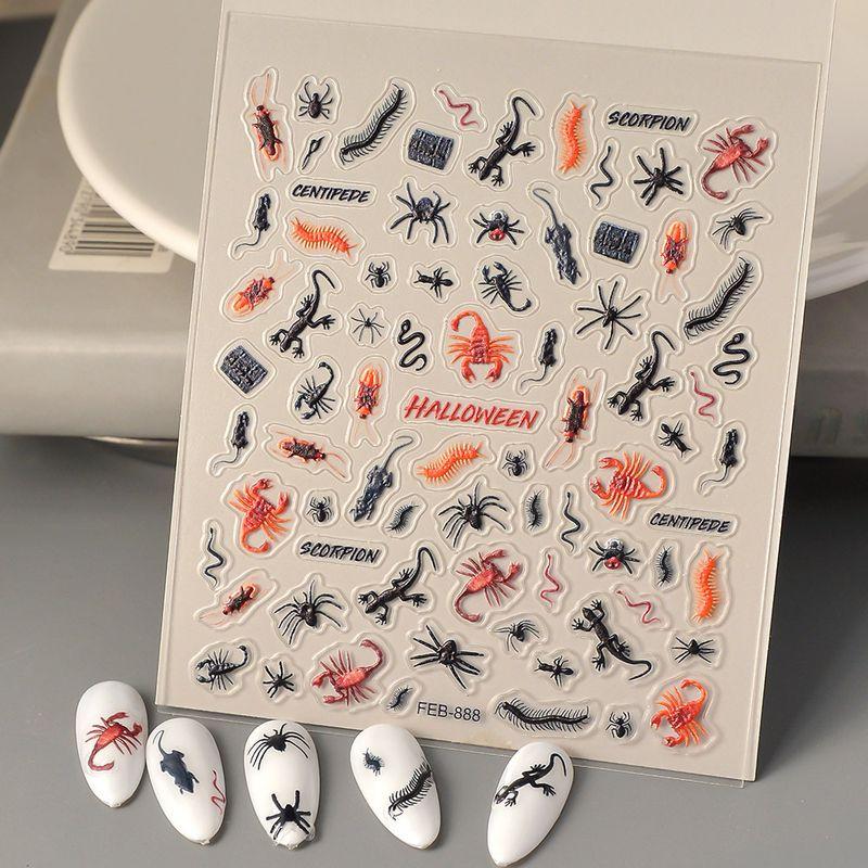 

Insect World Stereo Nail Art Sticker Realistic Scorpion Gecko Hand Copy Decoration 5D Nail Sticker DIY Waterproof 888 Default
