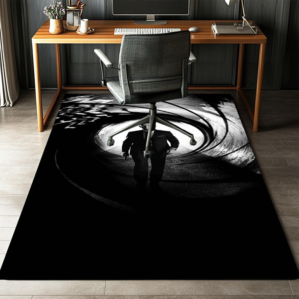 007 James Bond Printed Carpet,Rug,for Office Chair Living Room Bedroom Kitchen Room Decor Gifts.