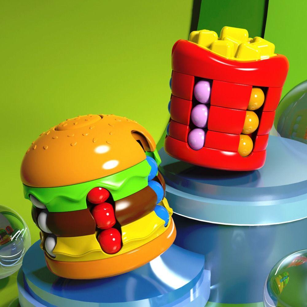 

Burger Magic Bean Cube Вращение бусины Головоломки Игра Смешной Fidget Spinner Подарки на день рождения hamburger