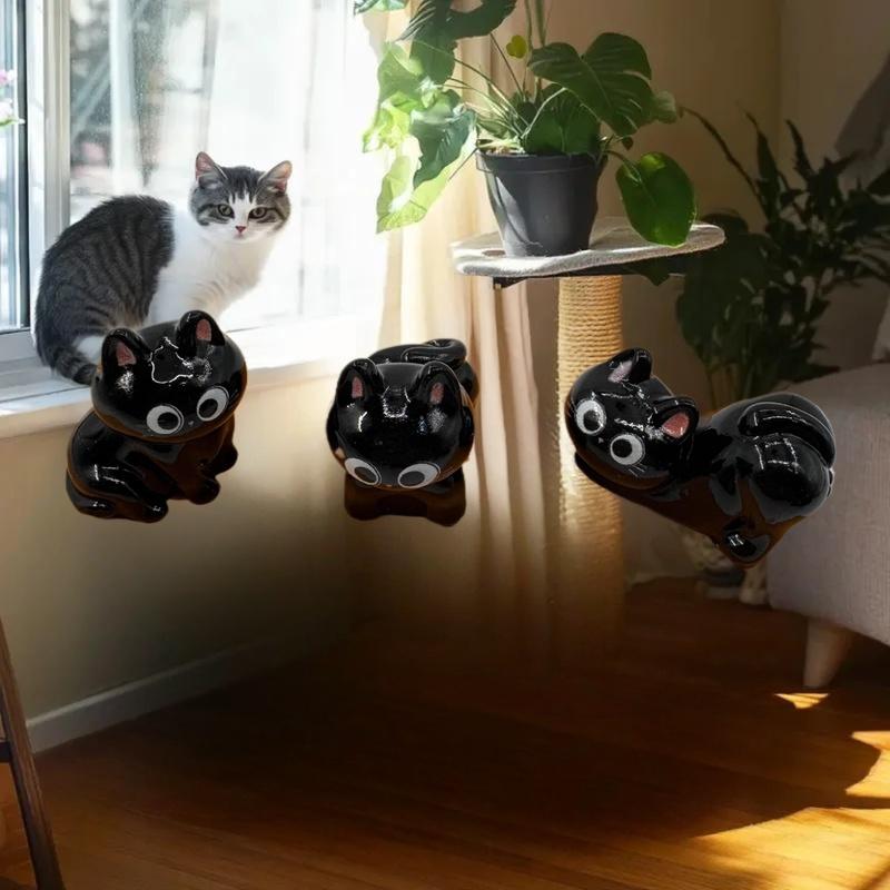 Lovely Kitten Desktop Ornaments - 1/6Pcs Black Cat Cartoon Miniature Figurines