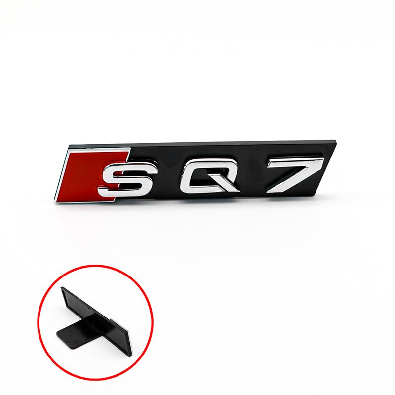 Car Front Grille Emblem ABS SQ Badge For F2 SQ3 SQ5 SQ7 SQ8 Logo Auto Stylin Sticker Decorative Modification Accessories