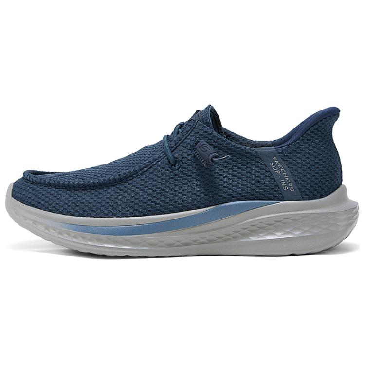 Skechers Slade Soft Soled Casual Men Navy Blue Low Top Casual Shoes Comfortable Versatile 210965-NVY 39.5