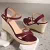 Fashion Fashion Wedge Sandals for Women Summer Casual Non-slip Peep Toe Platform Shoes Rubber Sole Buckle Elegant Heel Woman Sandale