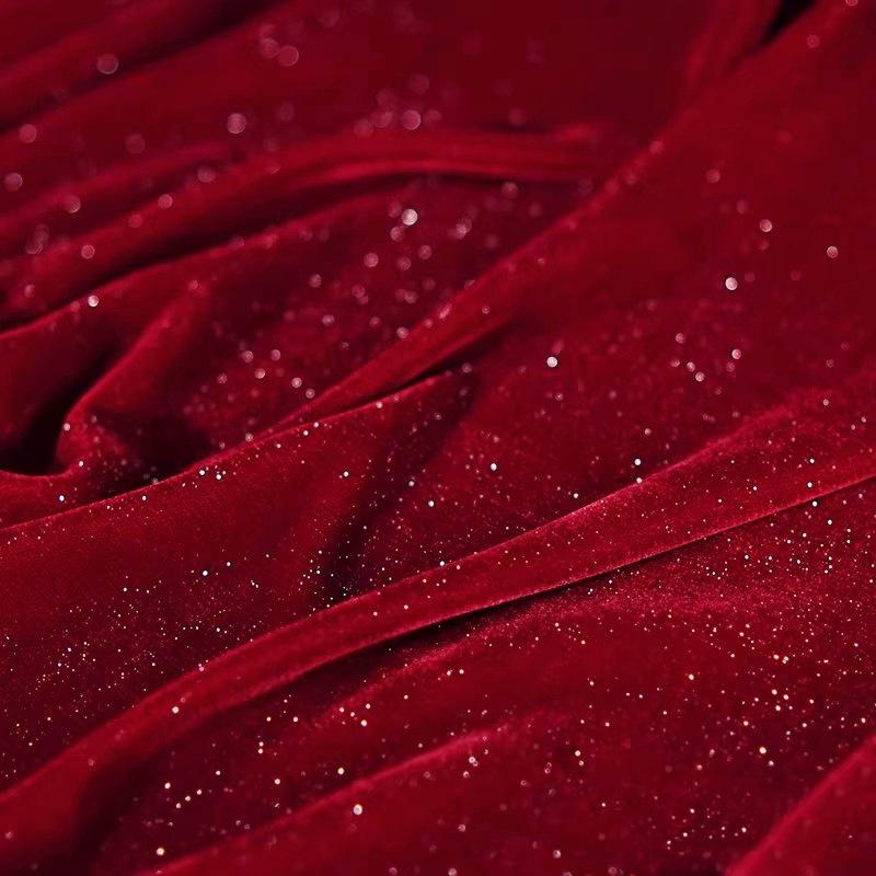 

Бархатная ткань с блестящим звездным дизайном, мягкая гладкая неэластичная блестящая ткань, сделай сам, шитье, свадебные платья, банкетные платья, ципао 1mX1.4m