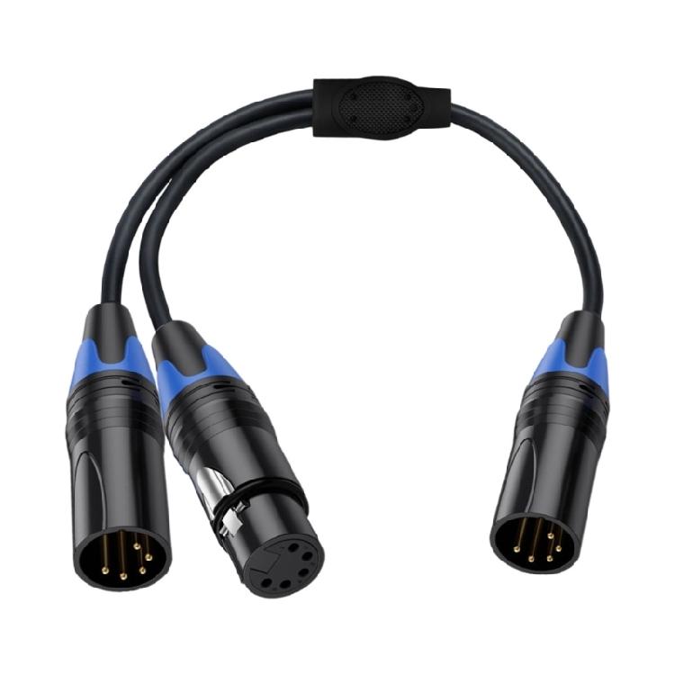 5Pin XLR Splitter Cable With Male And Female Connectors For Professional Music And Lighting Setup Micrphone Cable