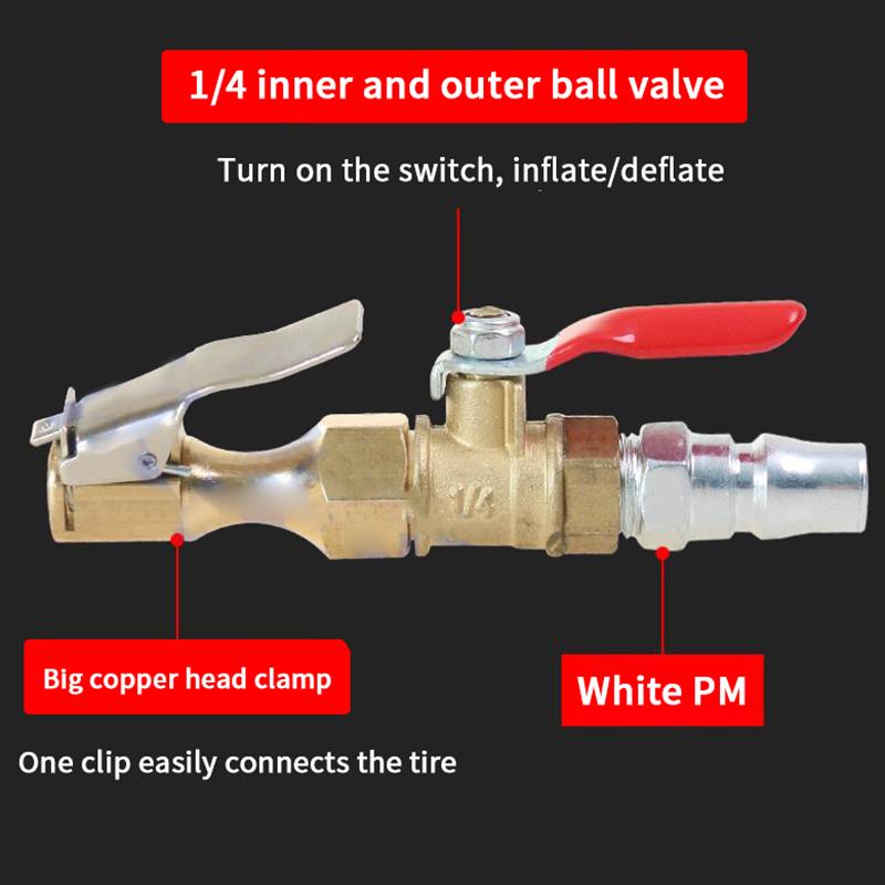 Chuck Quick Inflation Hose Nozzle Car Tire Inflator Nozzle Lock On Tire Inflator With Valve Air Compressor Adapter For Car Suv