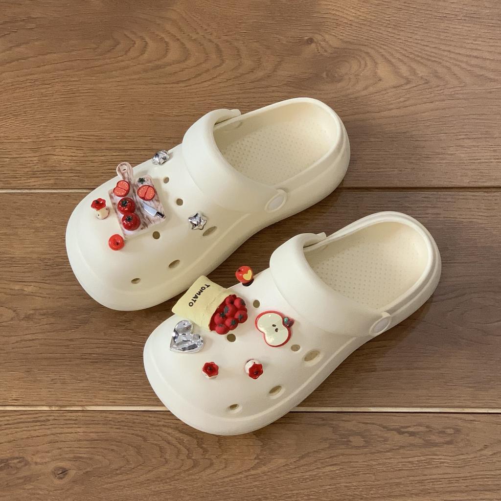 Pantofi cu găuri pentru femei, nou de vară, îmbrăcăminte exterioară respirabilă, cu talpă groasă înaltă, antiderapanți, deodoranți, cu vârf închis, șlapi cool