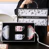 Elegant Ceramic Cup and Saucer Gift Set (2 Cups, 2 Saucers)