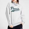 Puma Sports Lifestyle Series Letter Casual Stand Collar Long Sleeve Sweatshirt Women Sweatshirt Gray 534387-04