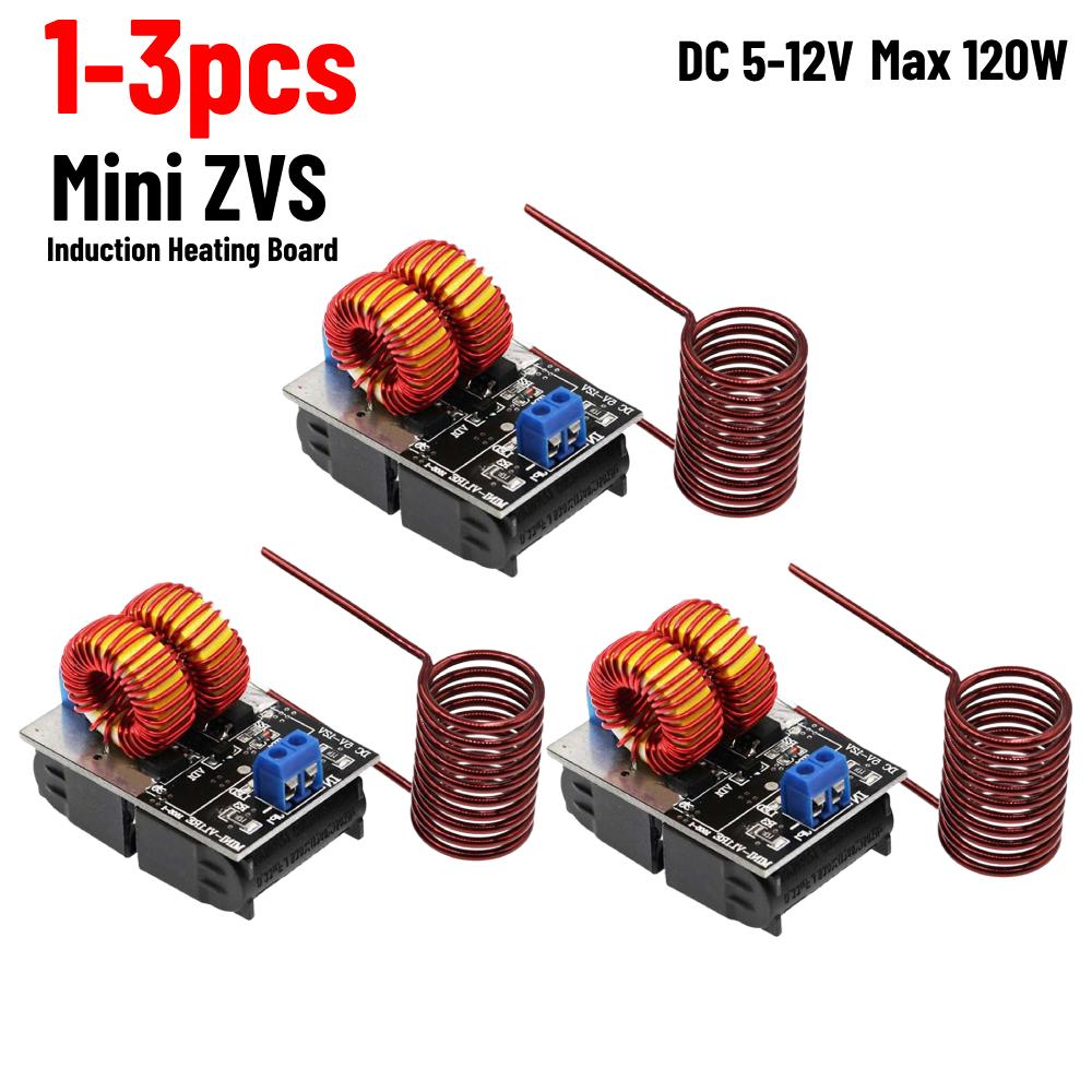 

DC 5-12V Mini ZVS Induction Heating Board 120W Flyback Driver Heater DIY Cooker+Ignition Coil High Frequency Power Supply Module